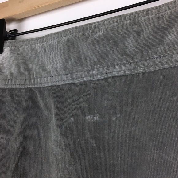 BANANA REPUBLIC Mini Skirt Corduroy Stretch Ribbed Dark Academia Grey Size 12 - Picture 9 of 13